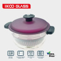 Volune 1.0L Borosilicate Glass Cook Pot With pp lid and silicone handle